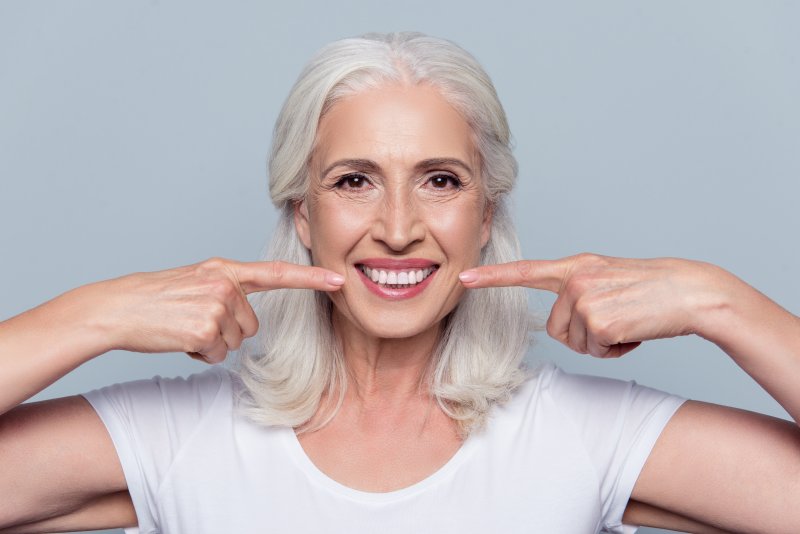 an older woman smiling