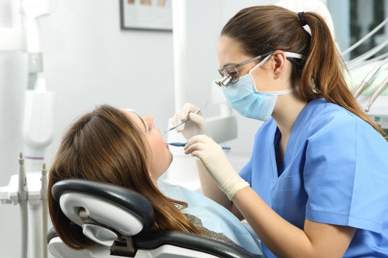 Patient at dental checkup